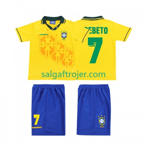 Brasilien BEBETO 7 Fodboldtrøjer Børn Retro Hjemmebanesæt 1994 Kort ærmer Brasilien BEBETO 7 Fodboldtrøjer Børn Retro Hjemmebanesæt 1994 Kort ærmer